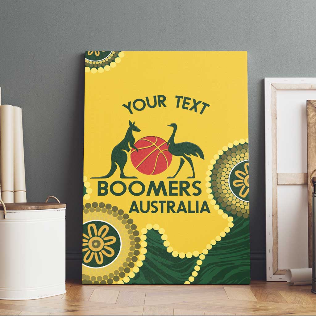 Custom Australia Boomers Canvas Wall Art Aboriginal With Marble Pattern - Yellow