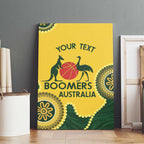 Custom Australia Boomers Canvas Wall Art Aboriginal With Marble Pattern - Yellow