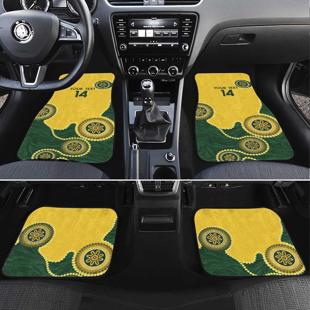 Custom Australia Boomers Car Mats Aboriginal With Marble Pattern - Yellow