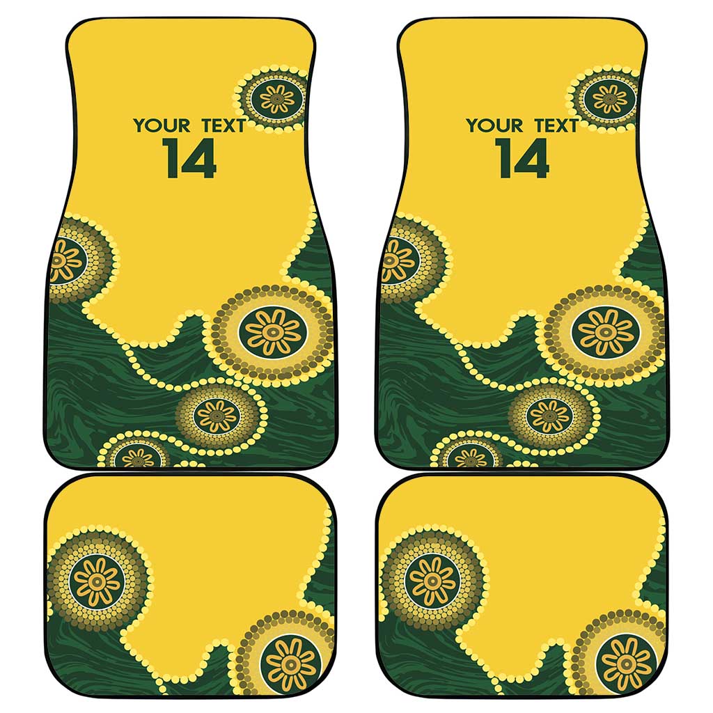 Custom Australia Boomers Car Mats Aboriginal With Marble Pattern - Yellow