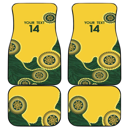 Custom Australia Boomers Car Mats Aboriginal With Marble Pattern - Yellow