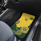 Custom Australia Boomers Car Mats Aboriginal With Marble Pattern - Yellow