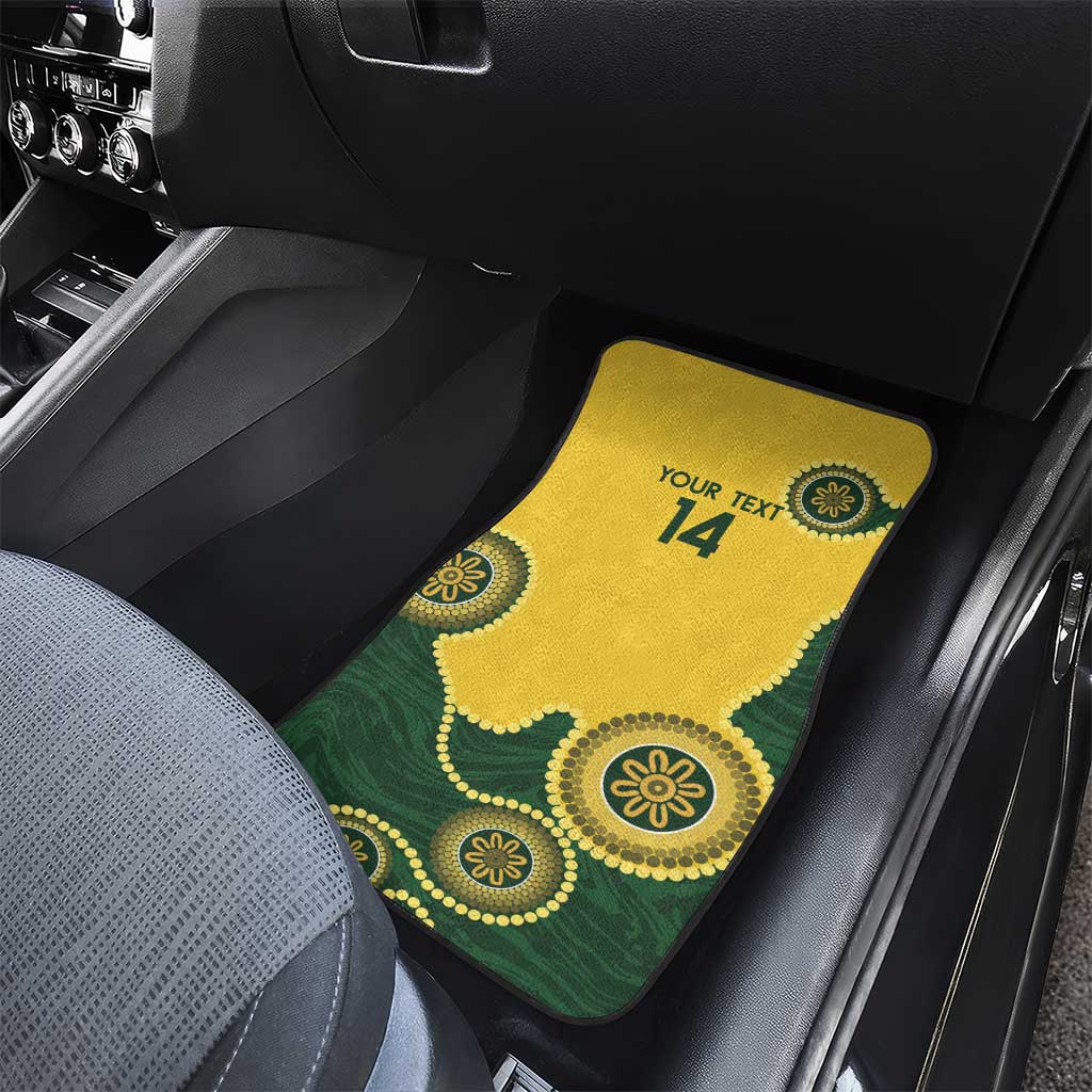 Custom Australia Boomers Car Mats Aboriginal With Marble Pattern - Yellow