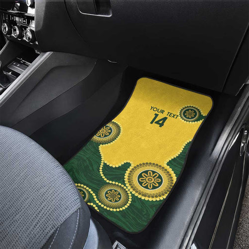 Custom Australia Boomers Car Mats Aboriginal With Marble Pattern - Yellow