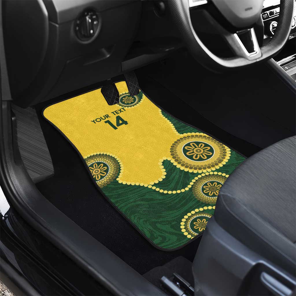 Custom Australia Boomers Car Mats Aboriginal With Marble Pattern - Yellow