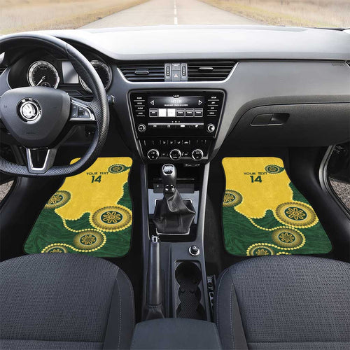 Custom Australia Boomers Car Mats Aboriginal With Marble Pattern - Yellow