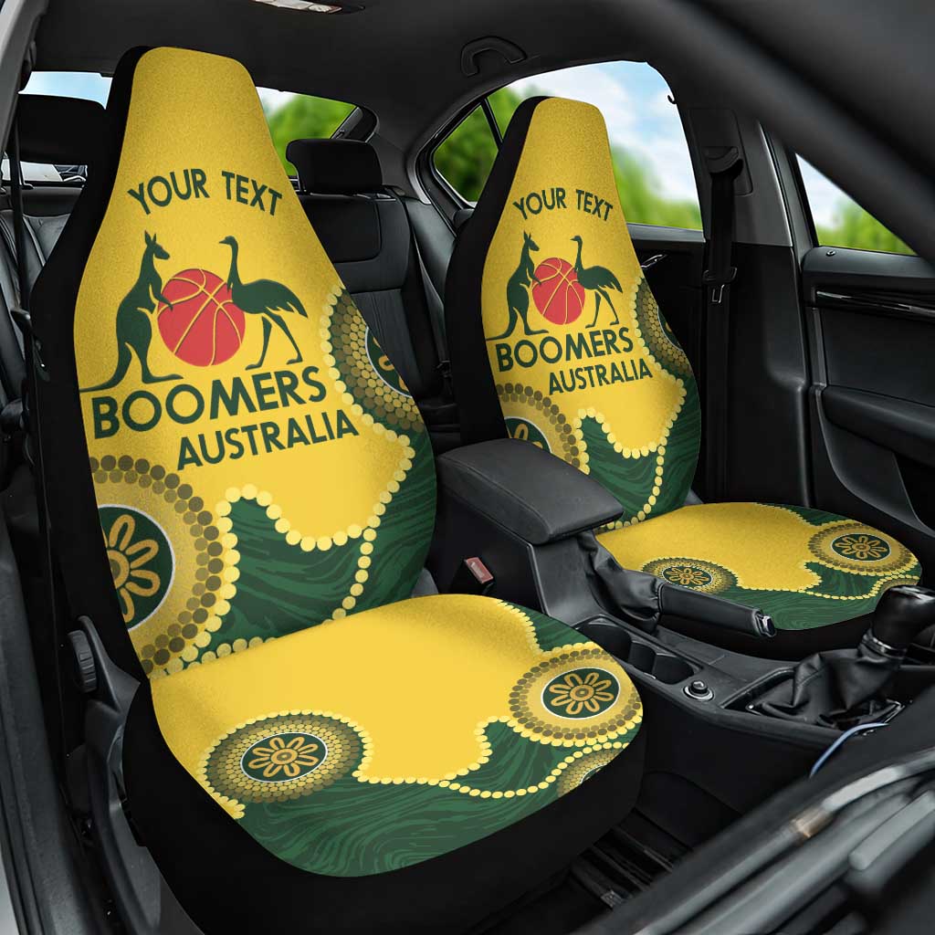 Custom Australia Boomers Car Seat Cover Aboriginal With Marble Pattern - Yellow
