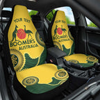 Custom Australia Boomers Car Seat Cover Aboriginal With Marble Pattern - Yellow