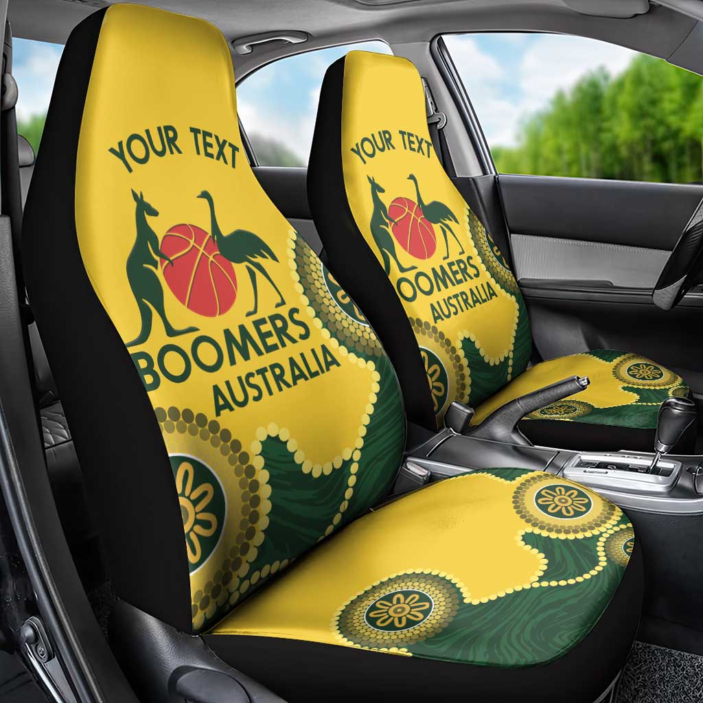 Custom Australia Boomers Car Seat Cover Aboriginal With Marble Pattern - Yellow