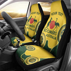 Custom Australia Boomers Car Seat Cover Aboriginal With Marble Pattern - Yellow