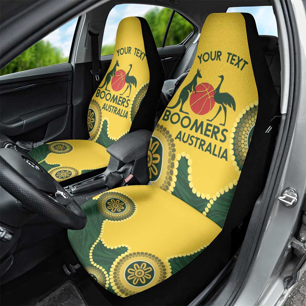 Custom Australia Boomers Car Seat Cover Aboriginal With Marble Pattern - Yellow