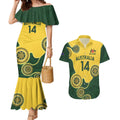 Custom Australia Boomers Couples Matching Mermaid Dress and Hawaiian Shirt Aboriginal With Marble Pattern - Yellow