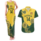 Custom Australia Boomers Couples Matching Tank Maxi Dress and Hawaiian Shirt Aboriginal With Marble Pattern - Yellow