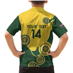 Custom Australia Boomers Family Matching Mermaid Dress and Hawaiian Shirt Aboriginal With Marble Pattern - Yellow