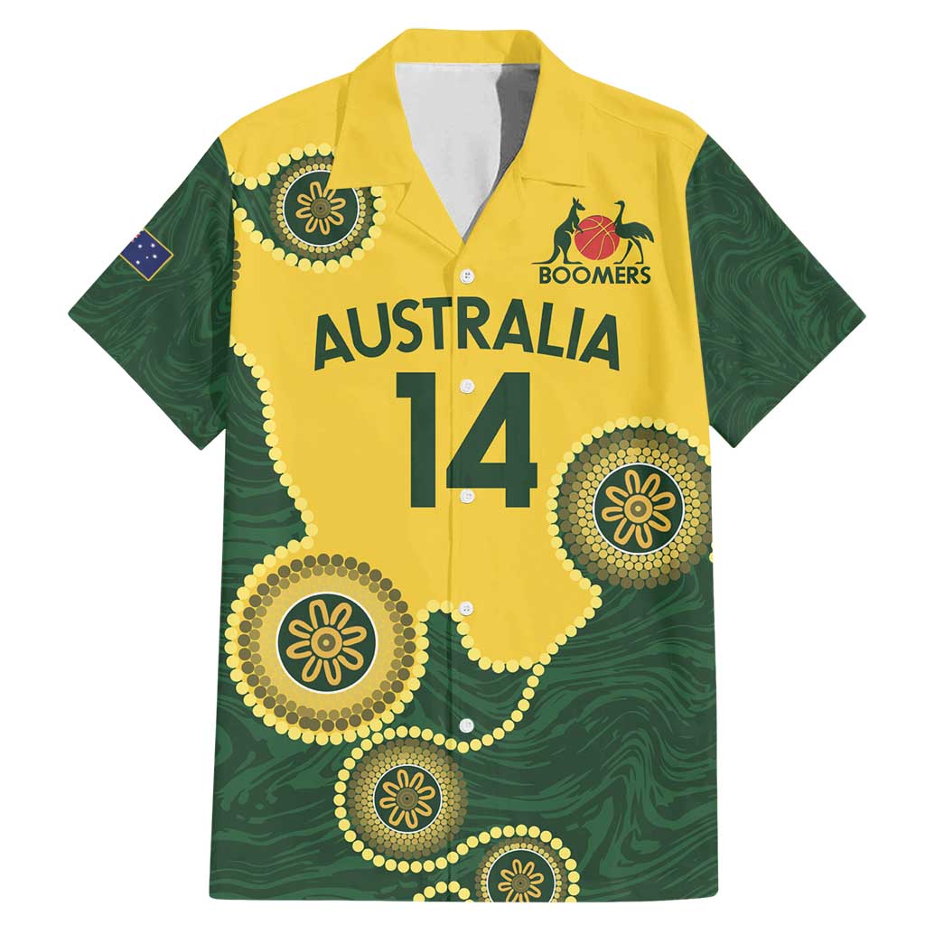 Custom Australia Boomers Family Matching Mermaid Dress and Hawaiian Shirt Aboriginal With Marble Pattern - Yellow