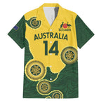 Custom Australia Boomers Family Matching Mermaid Dress and Hawaiian Shirt Aboriginal With Marble Pattern - Yellow