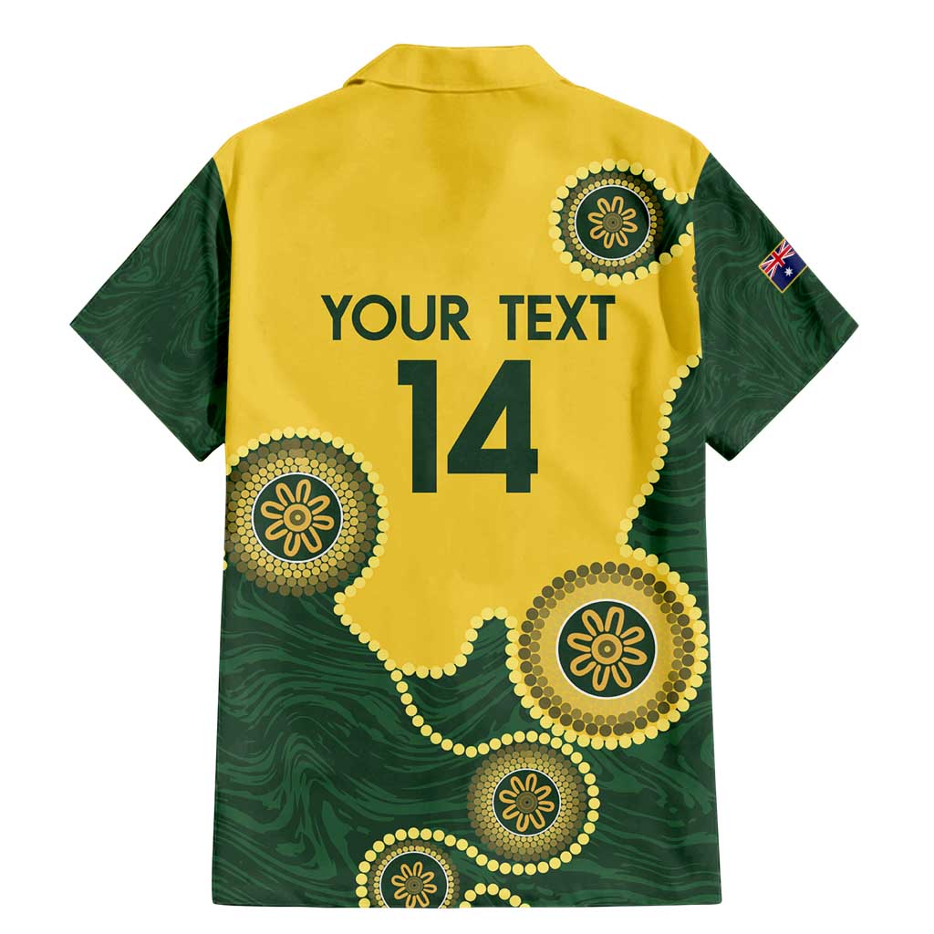 Custom Australia Boomers Family Matching Mermaid Dress and Hawaiian Shirt Aboriginal With Marble Pattern - Yellow