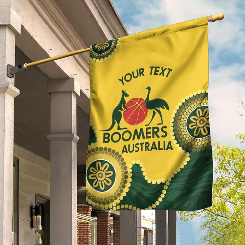 Custom Australia Boomers Garden Flag Aboriginal With Marble Pattern - Yellow