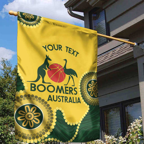 Custom Australia Boomers Garden Flag Aboriginal With Marble Pattern - Yellow