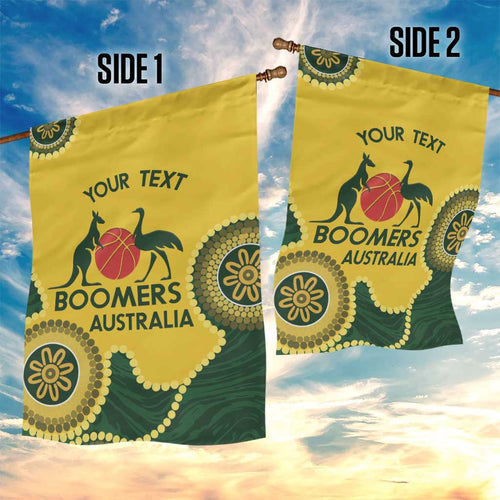 Custom Australia Boomers Garden Flag Aboriginal With Marble Pattern - Yellow