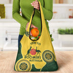 Custom Australia Boomers Grocery Bag Aboriginal With Marble Pattern - Yellow