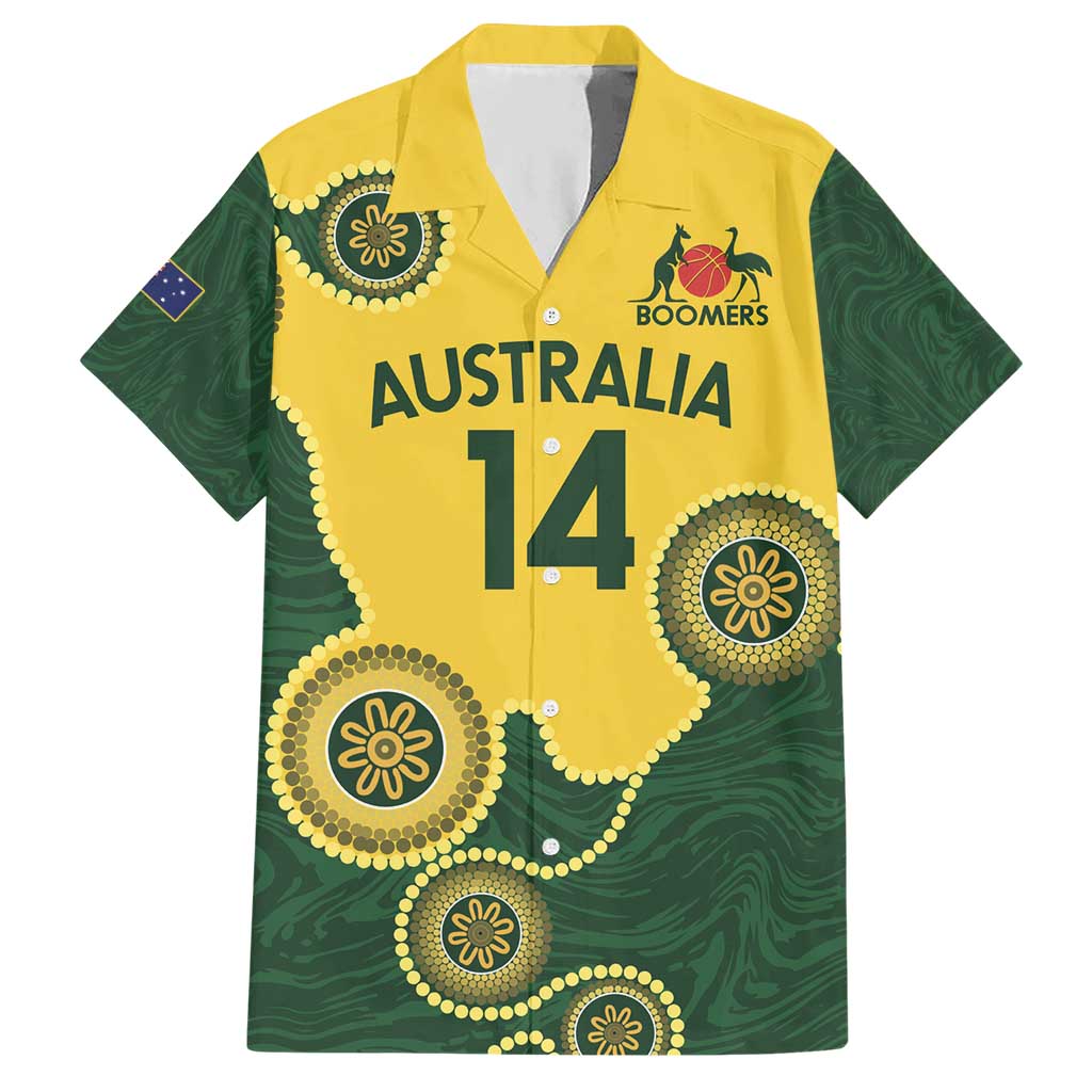 Custom Australia Boomers Hawaiian Shirt Aboriginal With Marble Pattern - Yellow