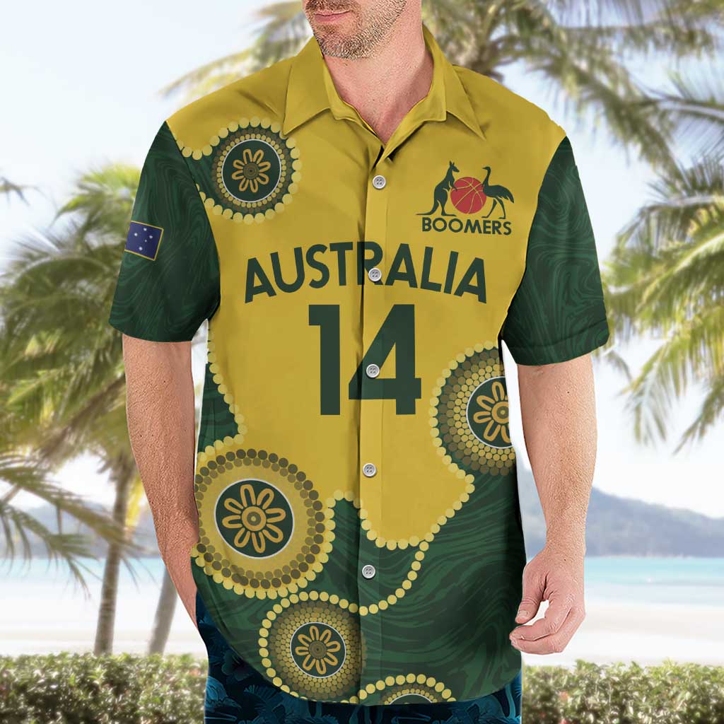 Custom Australia Boomers Hawaiian Shirt Aboriginal With Marble Pattern - Yellow