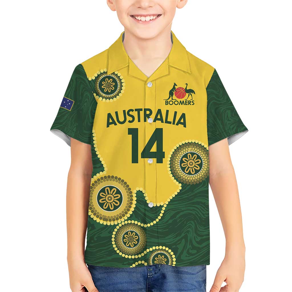 Custom Australia Boomers Hawaiian Shirt Aboriginal With Marble Pattern - Yellow