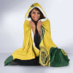 Custom Australia Boomers Hooded Blanket Aboriginal With Marble Pattern - Yellow