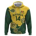 Custom Australia Boomers Hoodie Aboriginal With Marble Pattern - Yellow