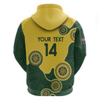 Custom Australia Boomers Hoodie Aboriginal With Marble Pattern - Yellow