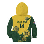 Custom Australia Boomers Kid Hoodie Aboriginal With Marble Pattern - Yellow