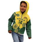 Custom Australia Boomers Kid Hoodie Aboriginal With Marble Pattern - Yellow