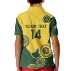 Custom Australia Boomers Kid Polo Shirt Aboriginal With Marble Pattern - Yellow
