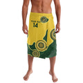 Custom Australia Boomers Lavalava Aboriginal With Marble Pattern - Yellow