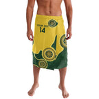 Custom Australia Boomers Lavalava Aboriginal With Marble Pattern - Yellow