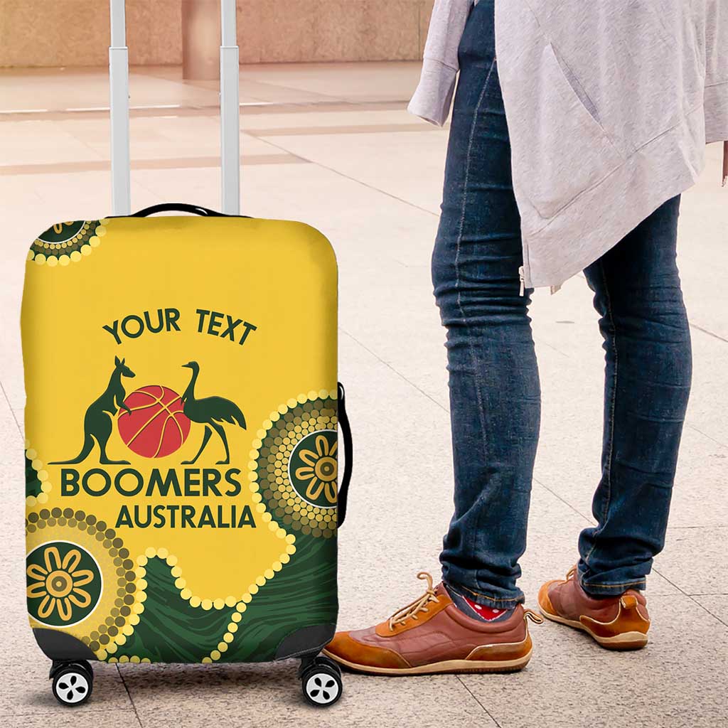 Custom Australia Boomers Luggage Cover Aboriginal With Marble Pattern - Yellow
