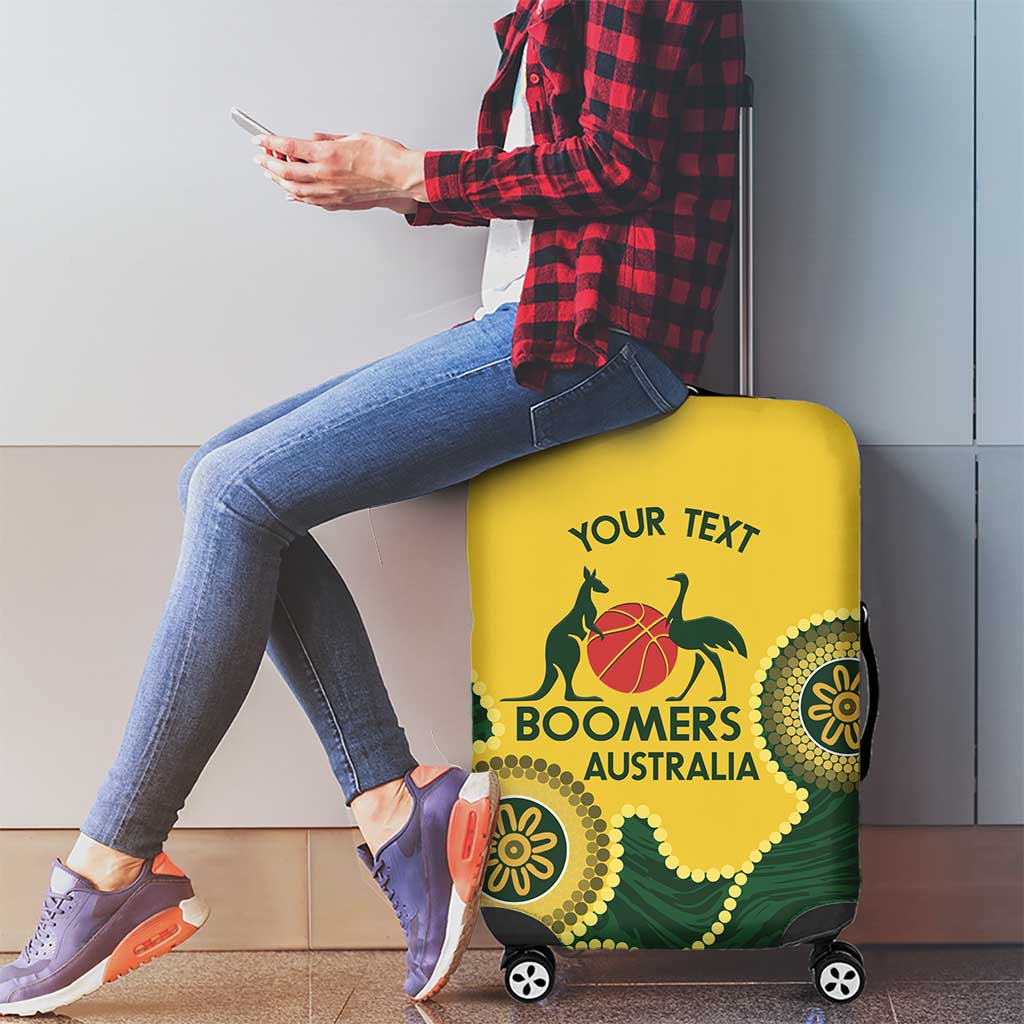 Custom Australia Boomers Luggage Cover Aboriginal With Marble Pattern - Yellow
