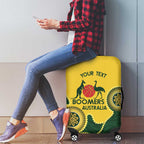 Custom Australia Boomers Luggage Cover Aboriginal With Marble Pattern - Yellow