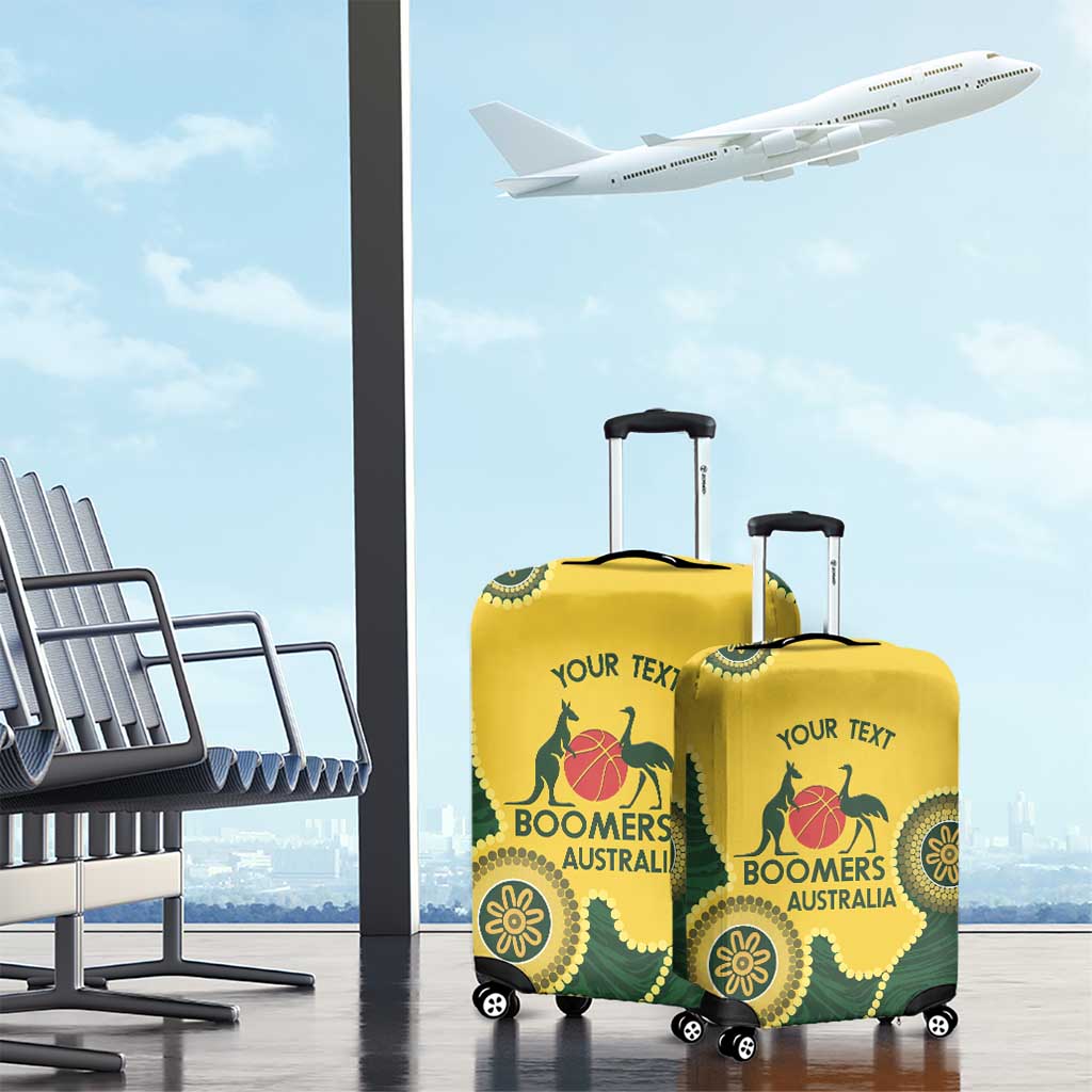 Custom Australia Boomers Luggage Cover Aboriginal With Marble Pattern - Yellow