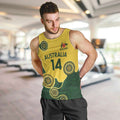 Custom Australia Boomers Men Tank Top Aboriginal With Marble Pattern - Yellow
