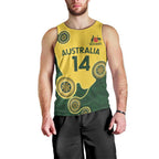 Custom Australia Boomers Men Tank Top Aboriginal With Marble Pattern - Yellow