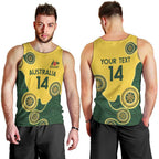 Custom Australia Boomers Men Tank Top Aboriginal With Marble Pattern - Yellow