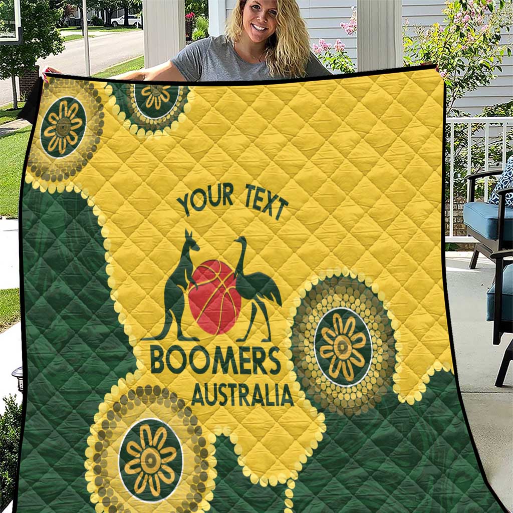 Custom Australia Boomers Quilt Aboriginal With Marble Pattern - Yellow