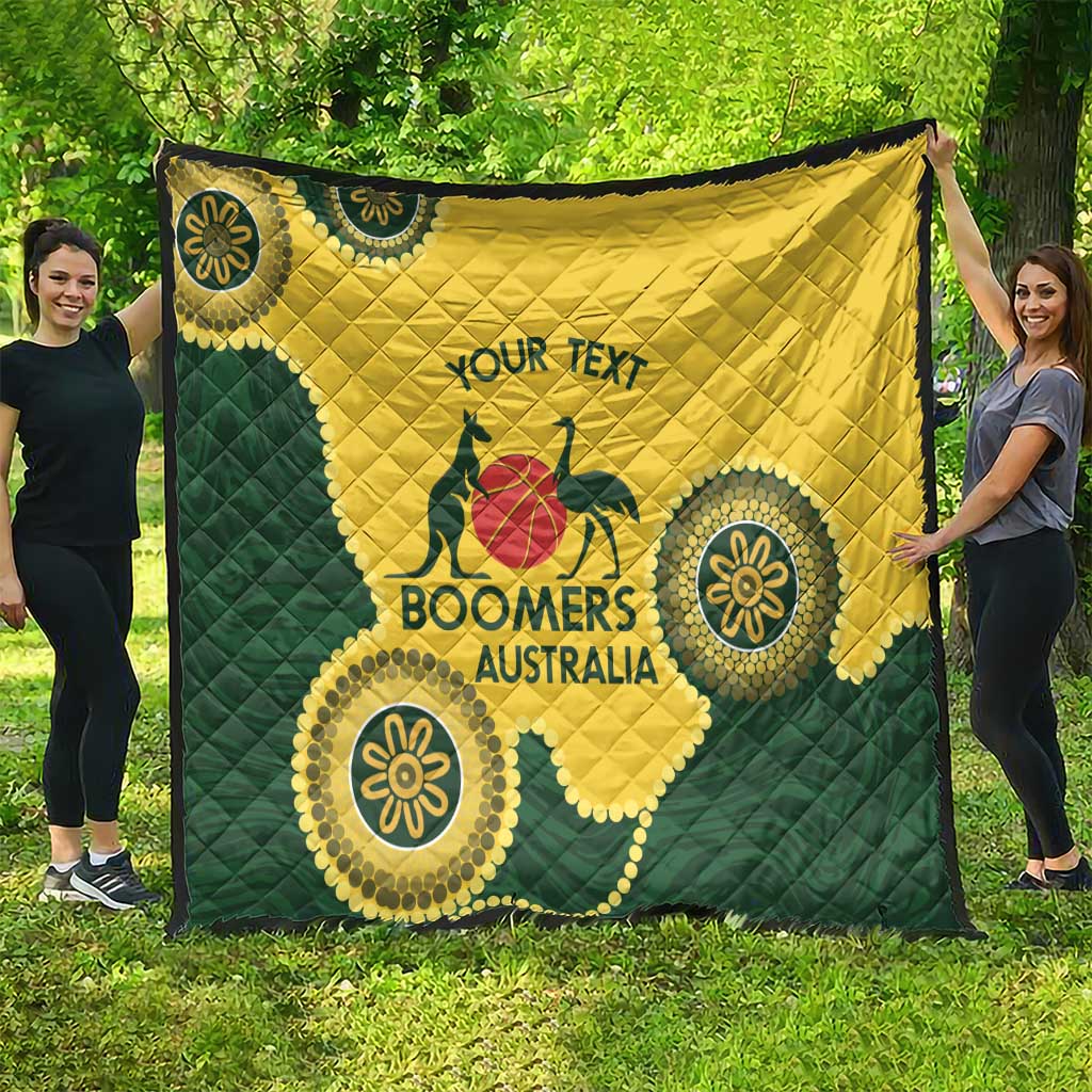 Custom Australia Boomers Quilt Aboriginal With Marble Pattern - Yellow