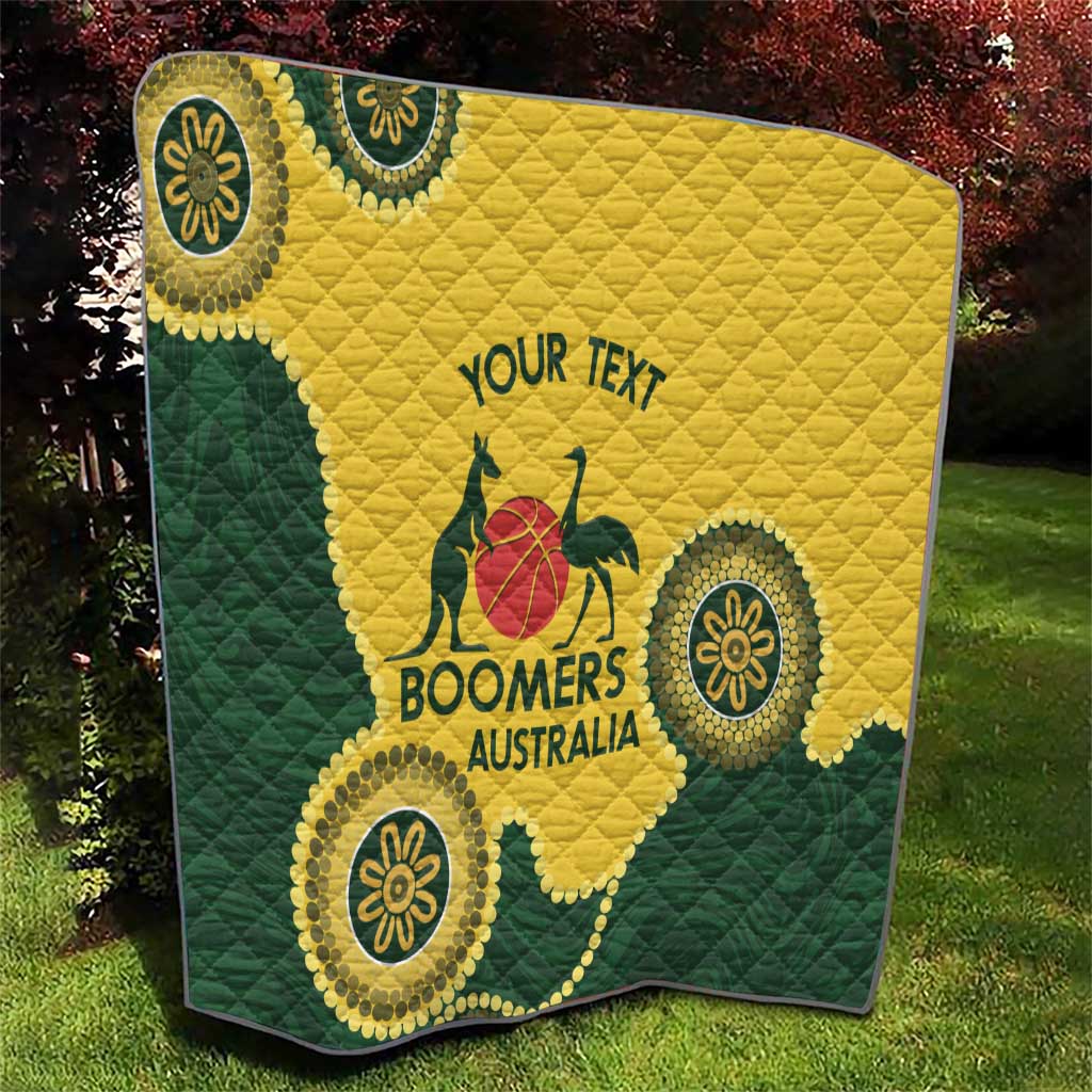 Custom Australia Boomers Quilt Aboriginal With Marble Pattern - Yellow