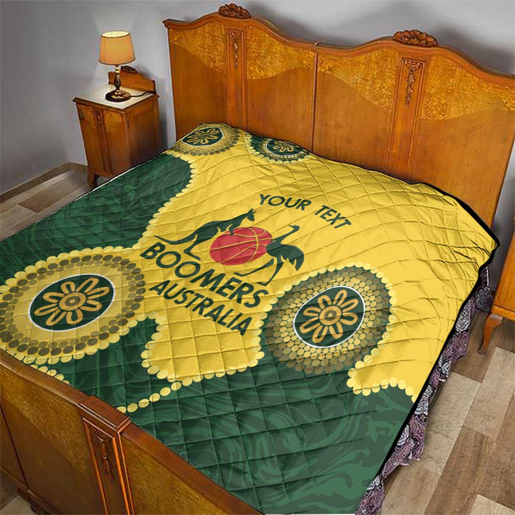 Custom Australia Boomers Quilt Aboriginal With Marble Pattern - Yellow