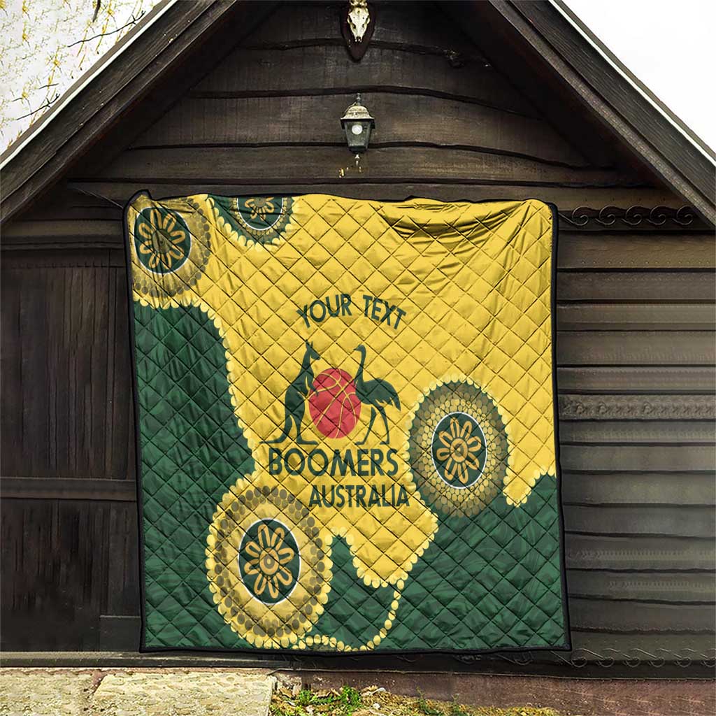 Custom Australia Boomers Quilt Aboriginal With Marble Pattern - Yellow