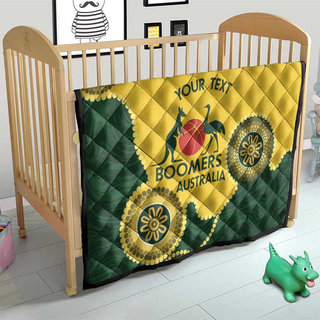 Custom Australia Boomers Quilt Aboriginal With Marble Pattern - Yellow