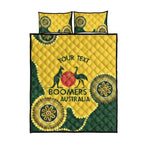 Custom Australia Boomers Quilt Bed Set Aboriginal With Marble Pattern - Yellow